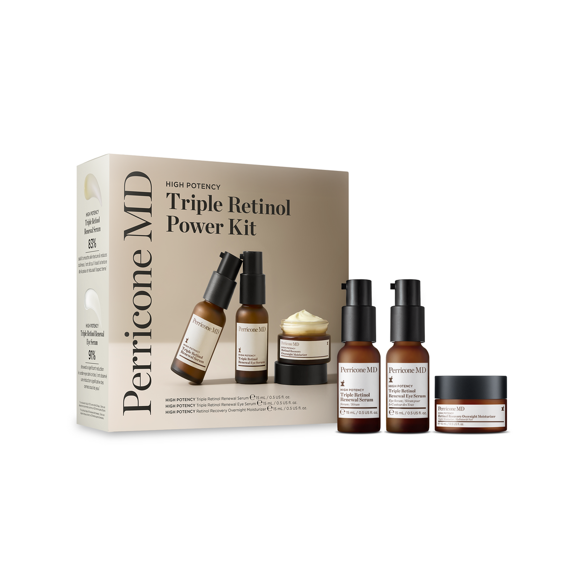 HIGH POTENCY Triple Retinol Power Kit Set routine completa al triplo Retinolo 3 prodotti